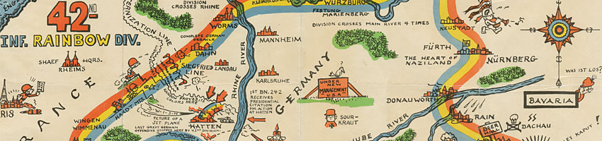 42nd Infrantry Rainbow Division Map World War II
