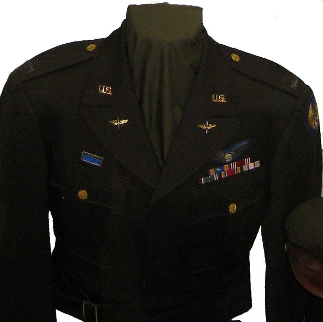Michael's Ike jacket worn in World War II, tailor made in England .