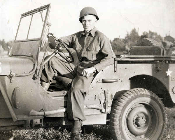 Here is a classic GI picture on a jeep. The jeep became an indispensable tool during World War II because of its ability to go anywhere. The Jeep was used by every Allied country, served in every theater of war, and performed a variety of tasks.