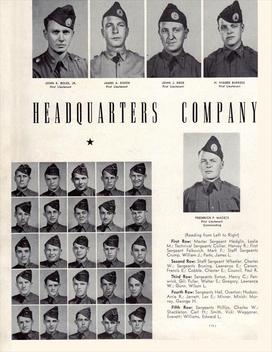 Cpl. Palumbo's command staff of his Company.