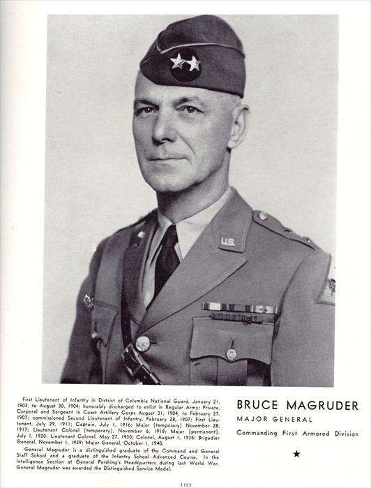 Major General Bruce Magruder, Commander, 1st Armored Division.  Picture taken circa, 1941.