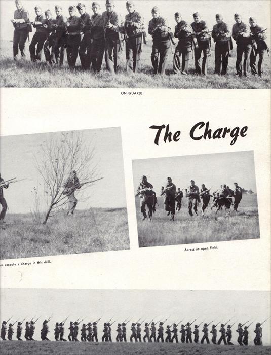 Infantry soldiers in the field, demonstrating the charge.
