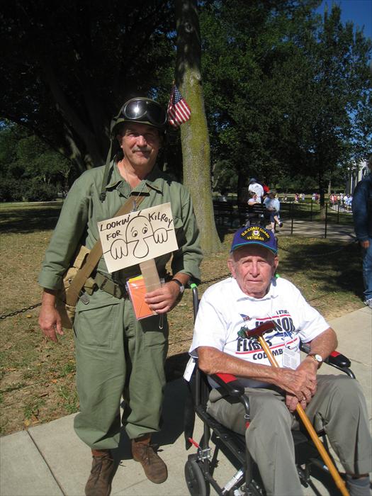 The legend of "Kilroy" continues at the World War II Memorial.