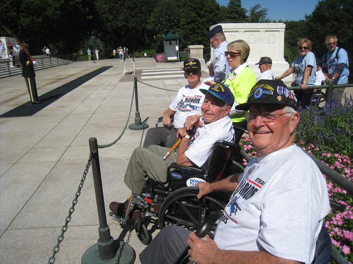 Bob Lamp and Bob Hickman get front row seats for the Changing of the Guards Ceremony at the Tomb of the Unknown Soldier.
