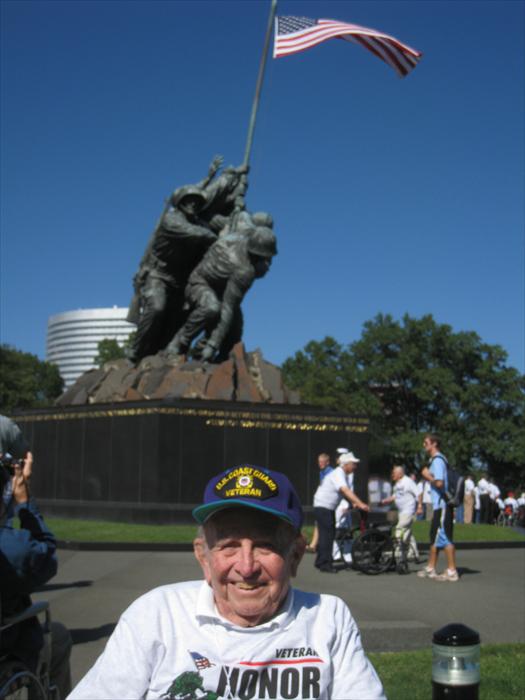 World War II Veteran Bob Lamp reflects on the honor and bravery of all American Service heroes represented by the Iwo Jima Memorial in Washington, D.C.
