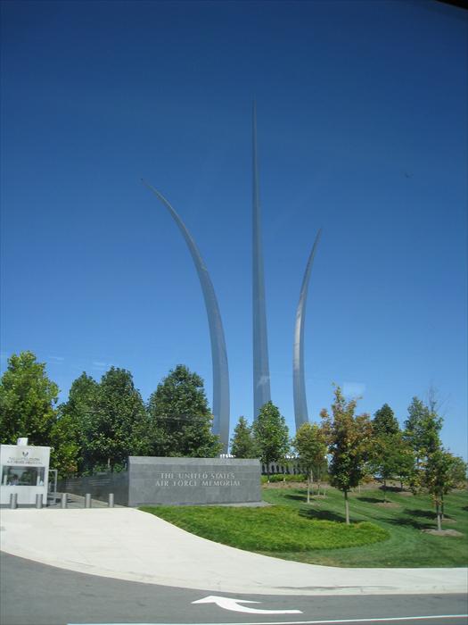 Honor Flight makes a special stop passing by The United States Air Force Memorial in Washington, D.C.