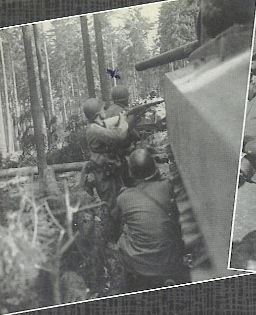 Members of E Company. Top - PFC James Hennessey, Bayonne, NJ. Middle - PFC Lewis Lospilluto, Jersey City, NJ