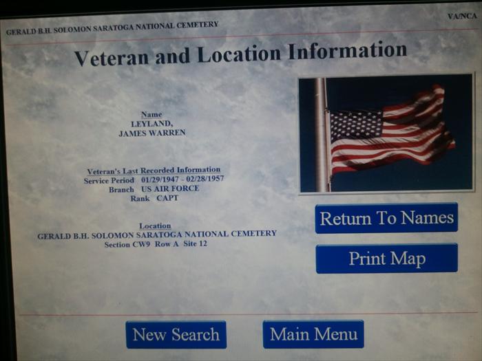 Veteran's Directory
Saratoga National Cemetery
Saratoga, New York