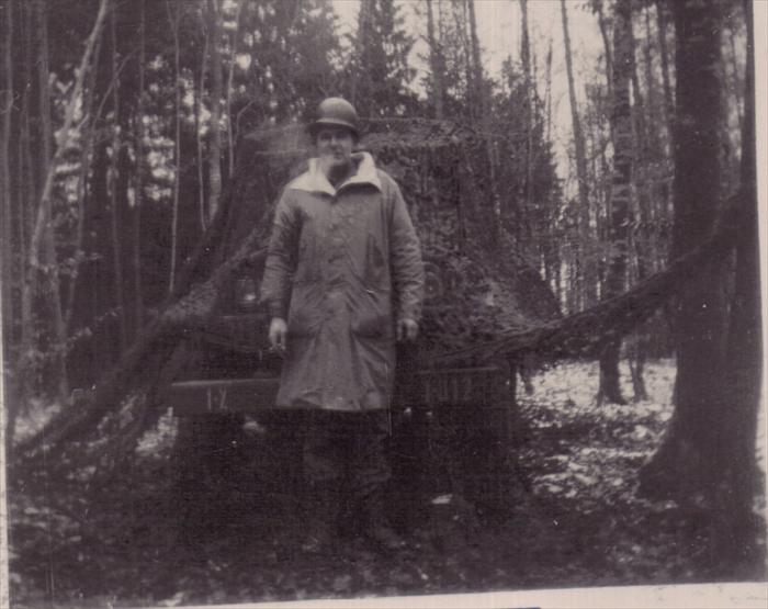 Unidentified soldier, 1st ID HQ CO on maneuver, Germany, 1951-1953.