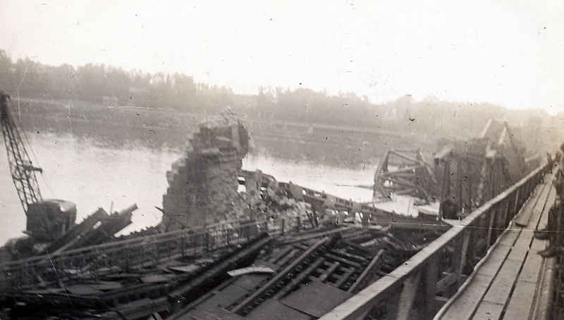 Bridge on the Rhine that had been bombed.