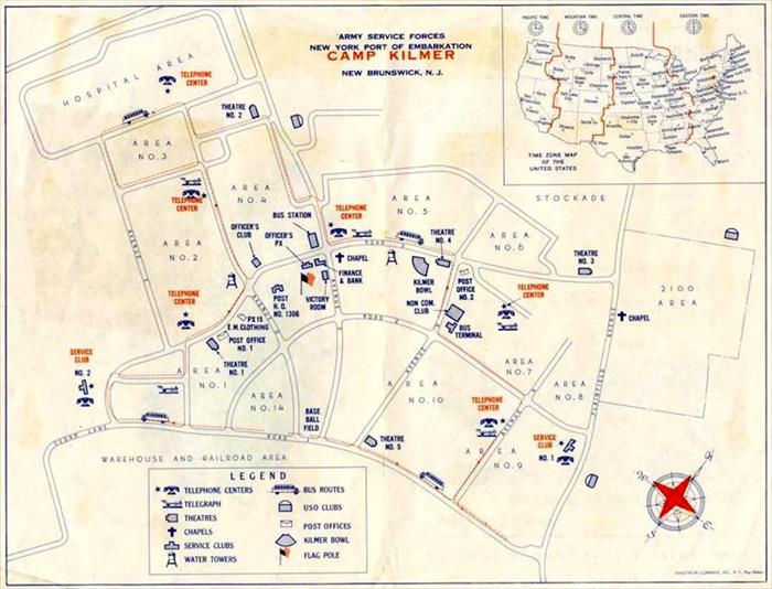 After the men had a brief furlough home following Basic Training and Light or Heavy Weapons training,  most were bound for Europe.  They made their way to Camp Kilmer by plane or train.  They were ferried to the New York Harbor to board troopships sailing to Bremerhaven or a French port.  Map-Wikipedia.