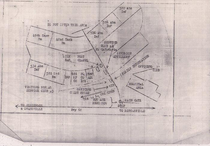 Ken Klinger memorabilia-Camp Breckinridge map.