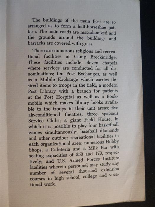 Ken Klinger memorabilia-Armed Forces Day at Camp Breckinridge, 1951, P. 2.