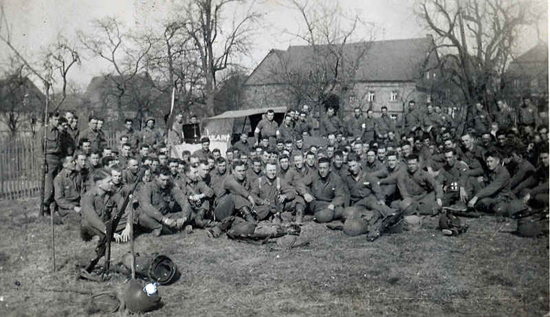 Catholic services being held right before crossing the Rhine river in Germany.