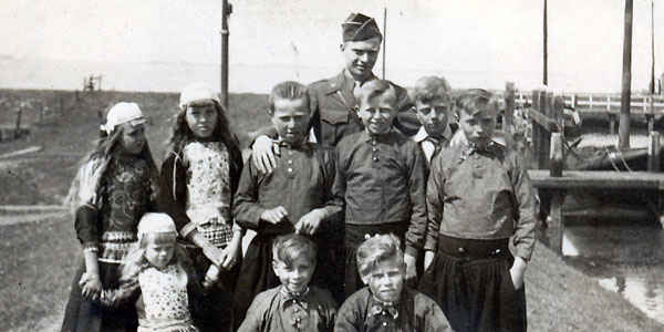 With some kids on the dock in Voldendam, Holland.