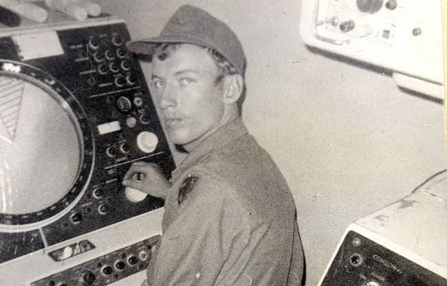 Korea command center 1973. Dennis’ position in the Battery Control Central BBC watching the radar for incoming aircraft.