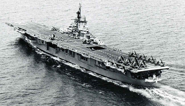 Korean Waters U. S. S. Boxer (CV-21) . The fifth Boxer was launched on December 14, 1944 and commissioned on April 16, 1945.