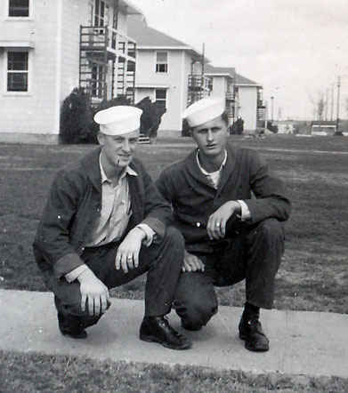 Gene on the right with his friend.