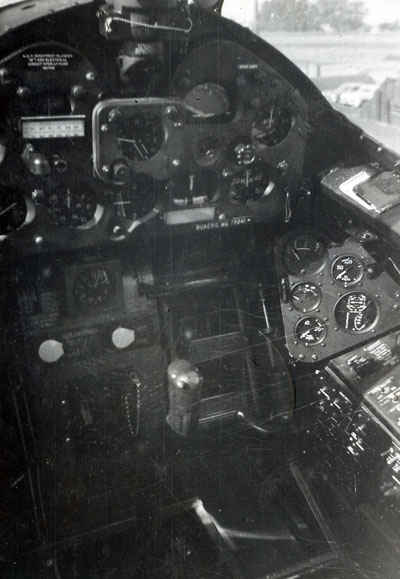 Inside the cockpit of a Grumman F6F Hellcat.