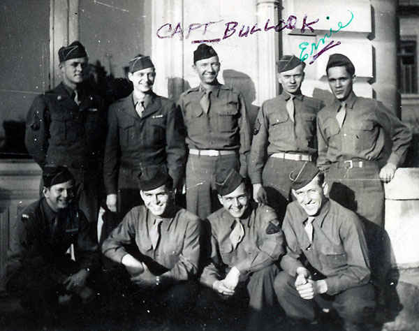 Personnel Office, Lemans France. Captain Bullock is in the top row middle and my grandfather if second to the right top row.