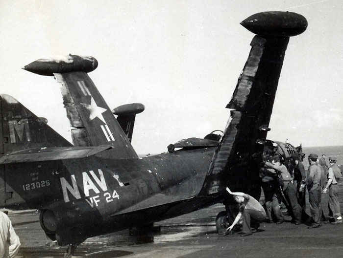 F9F Panther after the fire on the Boxer.