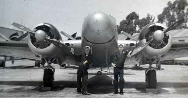 Beechcraft SNB at the Naval Air Station Monterey, California in 1951.