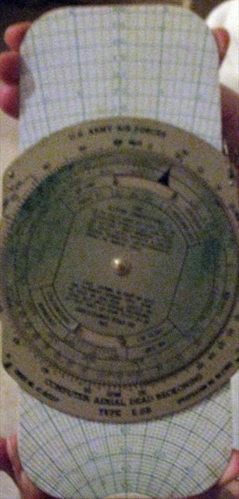 E6B Flight Computer. Used during flight planning and even flying to aid in calculating fuel burn, wind correction, and time en route. The flight computer can be used to calculate ground speed as well while in the air.
