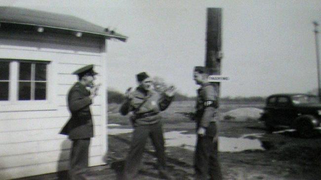 Playing around at Ft. Custer. Hold using a revolver. The MP's were still carrying revolver's for post duty but soon later upgraded to the Colt 45.