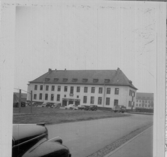 Cambrai Fritsch Mess Hall.  Note Coca Cola truck.