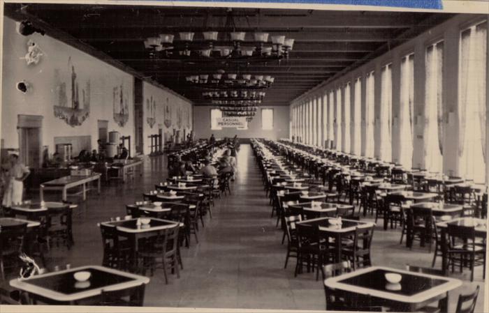 Sonthofen mess hall.  The murals may have been added after U.S. Constabulary left.
