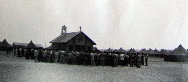 Church built by Italian POW's from scrap lumber.