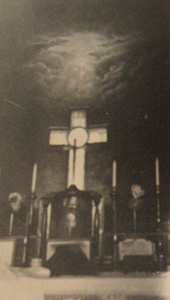 Inside the Church built at PW Camp 134 in North Africa by Italian POW's.