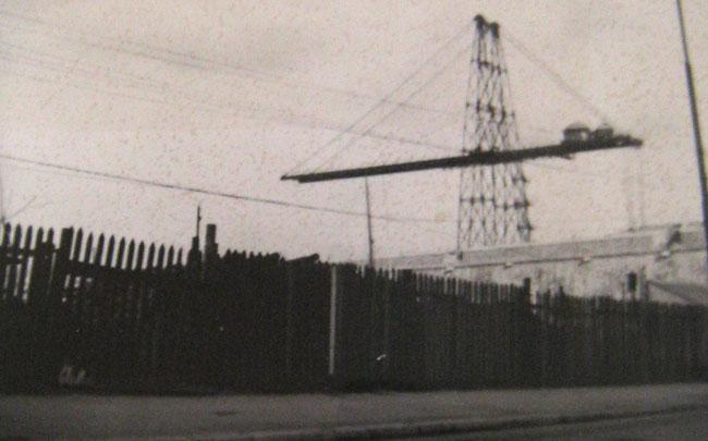 Bridge half blown up by Germans in Marseilles, France.