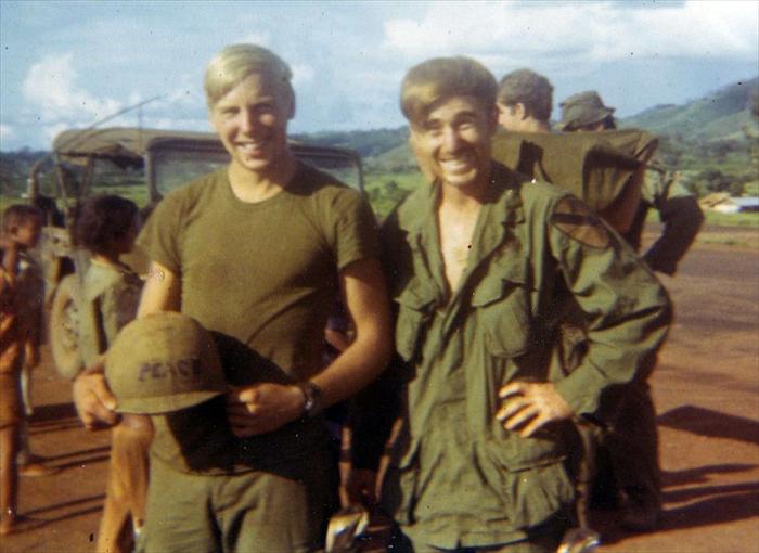 Left Gary Sengstock (KIA) and Frank Thurston in Vietnam 1970.