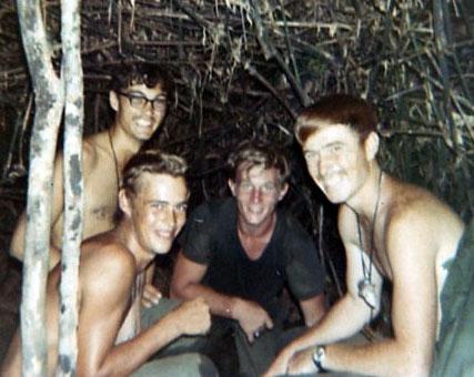 Left Brian, Mike, Bob, and Frank in Vietnam.