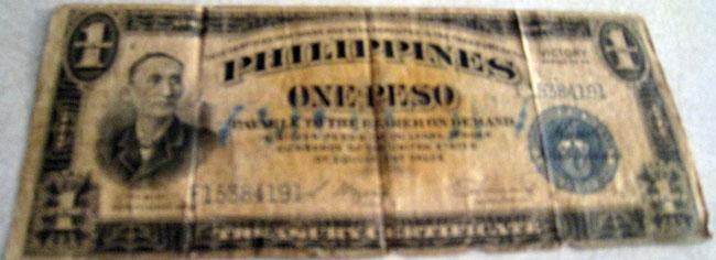 Philippine one peso from World War II.