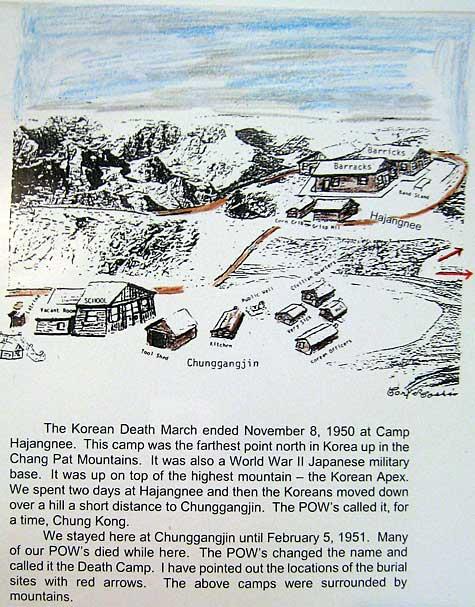 Chunggangjin and Hanjangnee North Korean Death Camps which Carl stayed as a POW.