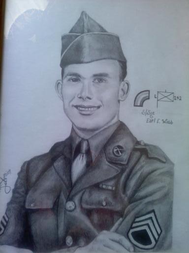 I drew this picture of my grandfather in his uniform