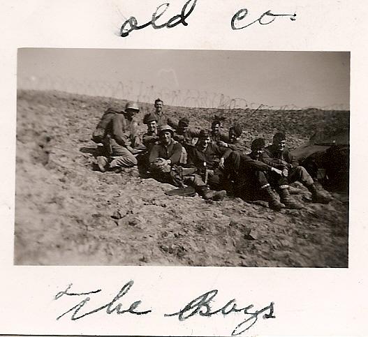 Carlos Haaland in center (dogtags), with his company in Italy at the front.