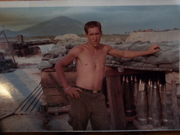 Myself at the ammo bunker, Fire support Base Washington 1969