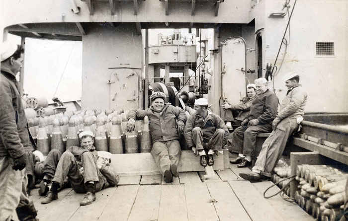 On the desk of the USS Leo during the Korean War.