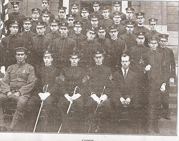 Charles as a cadet at Leavenworth High School. He is in the first row, second from the left.