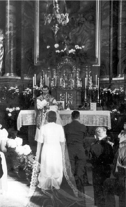 Oma & my Grandfather at the altar, circa 1948.